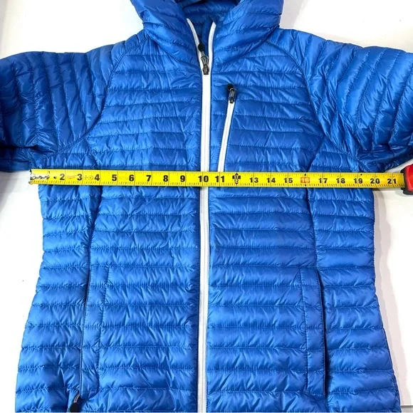L.L.BEAN jacket women’s ultralight 850 DOWN HOODED SWEATER JACKET BLUE zip M - Picture 6 of 15
